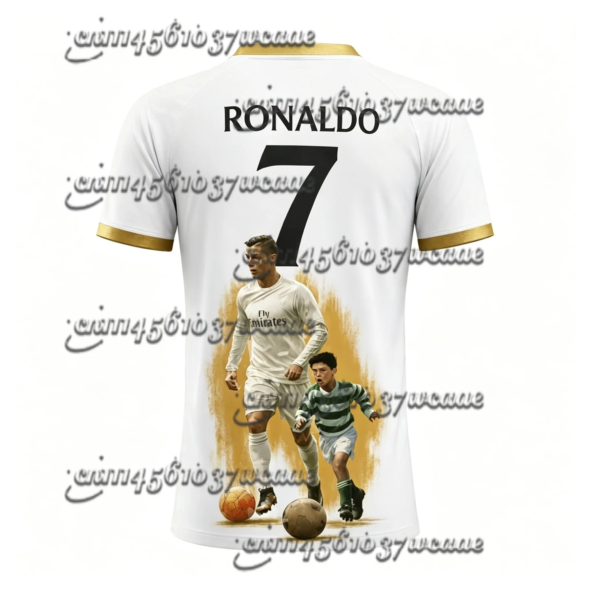 Camiseta de Fútbol del Real Madrid con Estampado de los Sueños de Ronaldo 7, Diseño Exclusivo 2026, para Aficionados y Familias