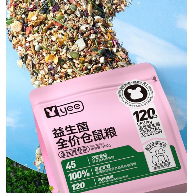 Yee Probiotics المخصب الهامستر الغذائي المتوازن للحصول على الهامستر السوري والقزم، دعم التغذية الموسمية لصحة الجهاز الهضمي