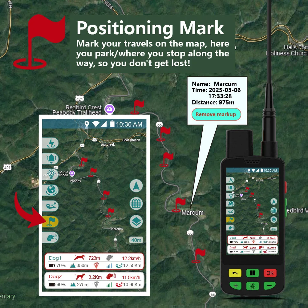 Multi-Dog GPS Tracking Platform, 20 Collars, VHF/4G Switch, 15KM Range, LED Training Beacon
