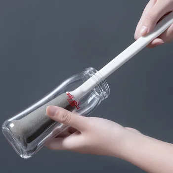 컵 안경 스폰지 청소 브러시, 북유럽 스타일 긴 손잡이 브러시, 편리한 우유 병, 커피 머그 클리너 주방 용품  Best5