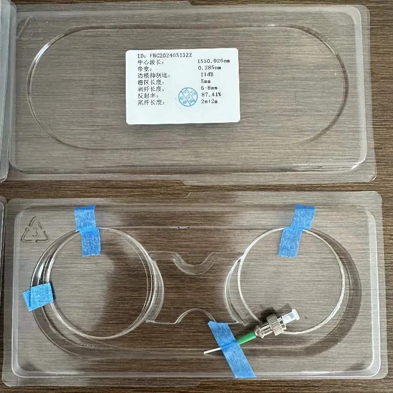 Vezel Bragg-rooster 1550 nm middengolflengte Fbg-instrumenten Sensor 5 mm FBG-lengte Vezel Bragg-rooster Optische array van FBG