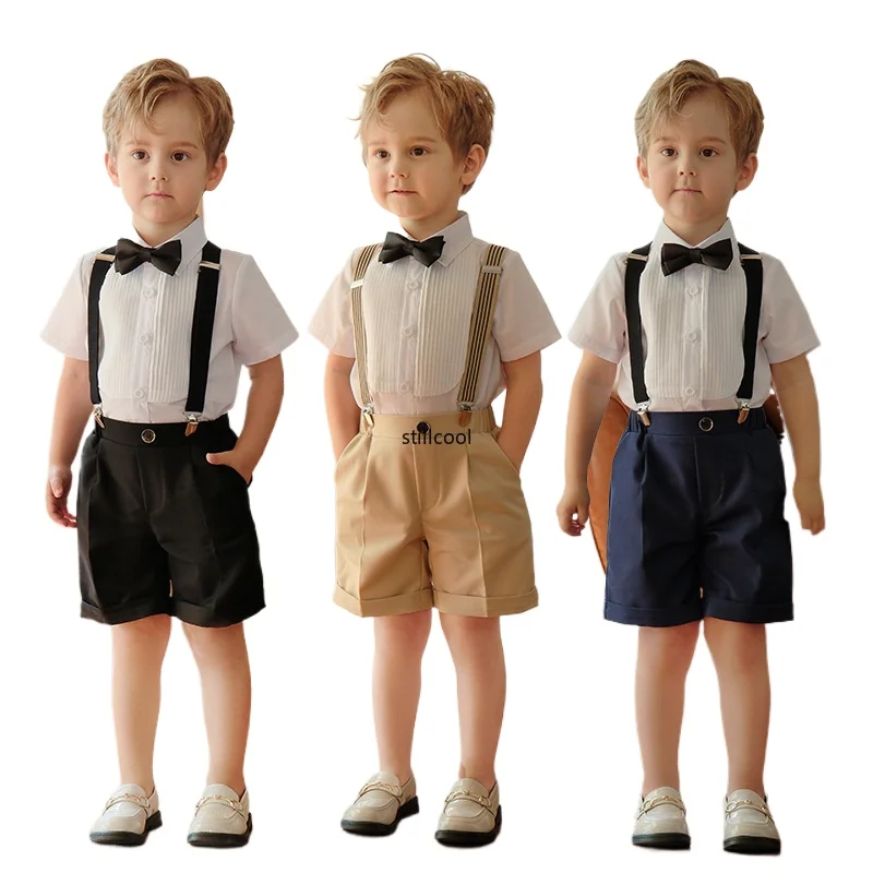 

Boys Wedding Suit Summer New Children Host Performance Costume 2 To 14 Year Formal Birthday Party Dresses Blazers Set for Kids