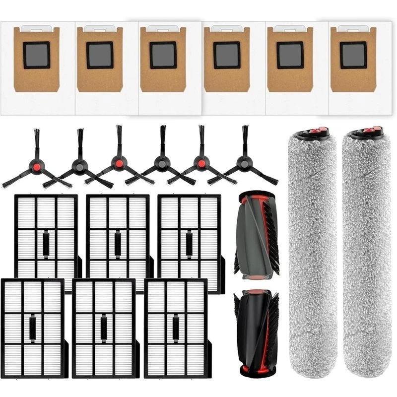 [GIVING】 For Eufy E28/E25 Omni Replacement Parts, Roller Main Side Brushes, Filter Dust Bag For Robotic Vacuums Cleaner