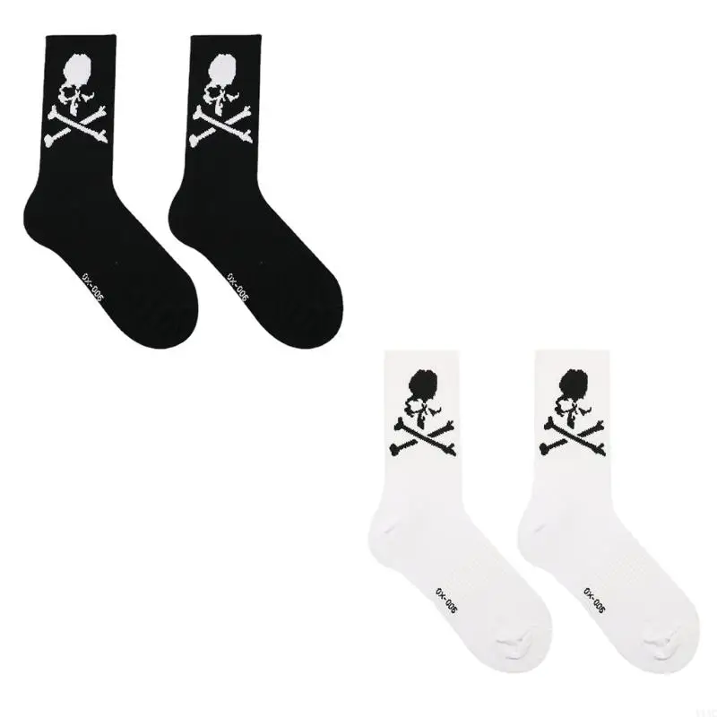 Y1ac Funny Socken Baumwolle Neuheit Kleid Socken Schädel Socken gemusterte Knöchel Socken Paare Socken für