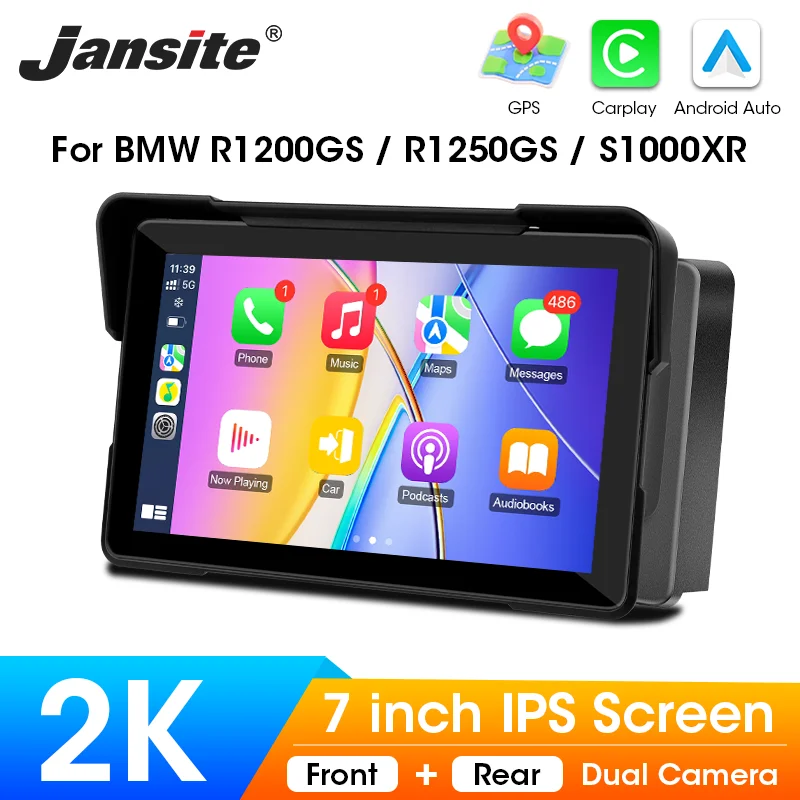 

7 inch Carplay Motorcycle Navigation 2K DVR for BMW R1200GS ADV/R1250GS ADV/S1000XR Wireless CarPlay Android Auto Moto Monitor