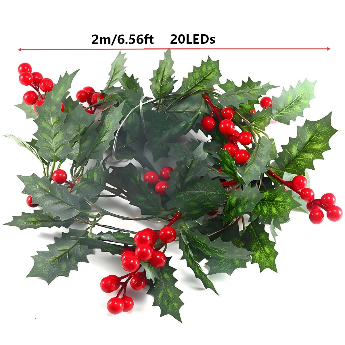 Simulated Rattan Led String Lights, DIY Garland String Lights Christmas Decoration Rattan Berries (Battery Powered) Party Atmosphere Decoration