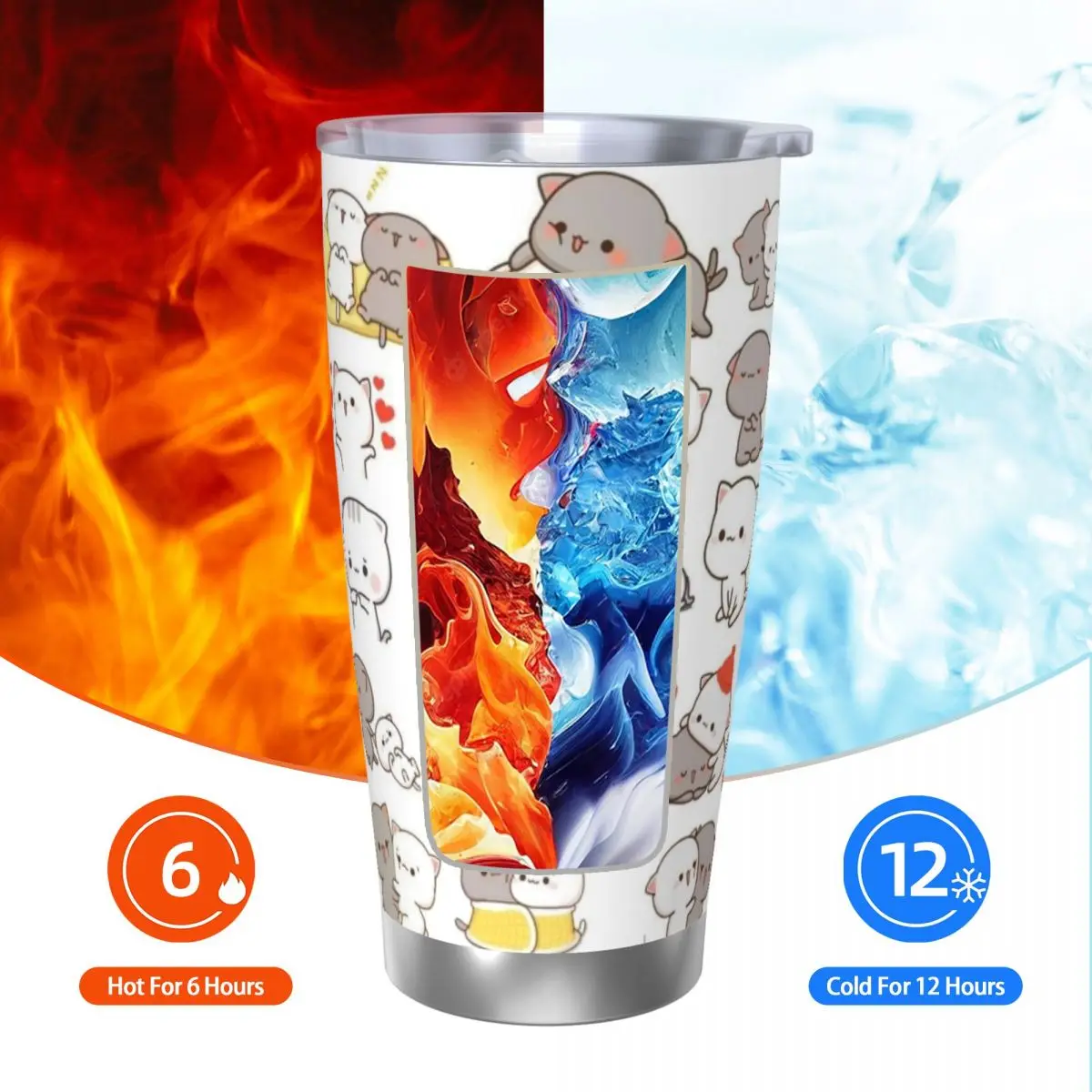 Cute Bear Panda Bubu Dudu 20oz Stainless Steel Car Mug Straw Thermal Iced Travel Cup Vacuum Insulated Coffee Hot Cup - view 6