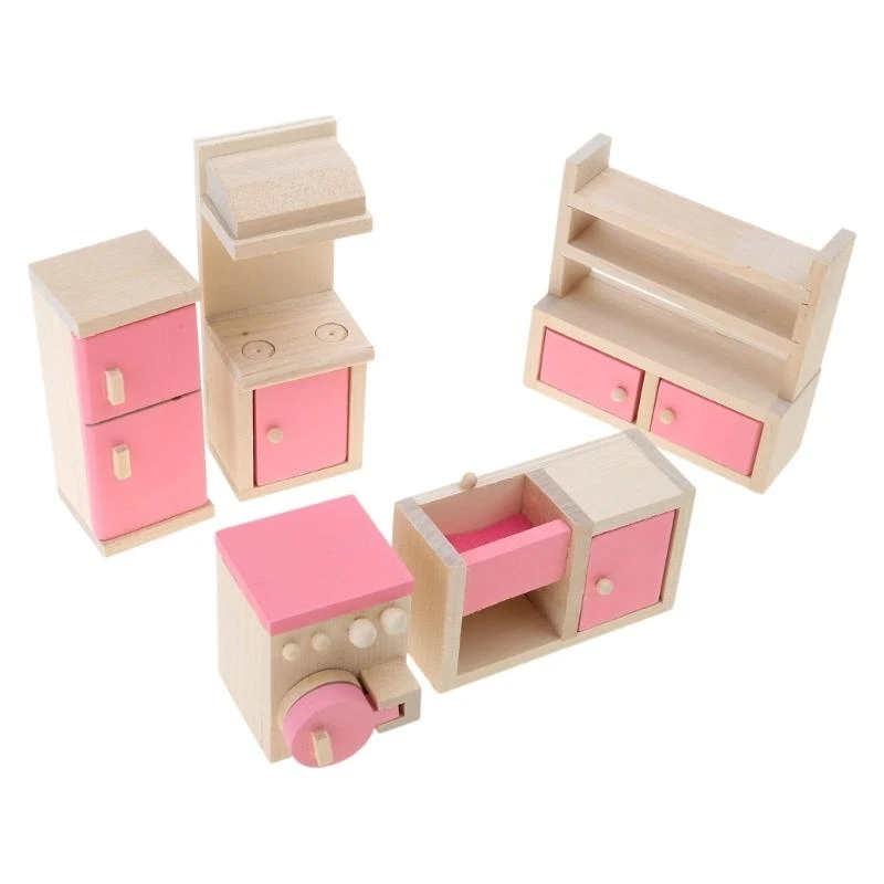 U13F Esszimmerfigur Model Realistisches Vintage Life Szene Puppenhaus tun Game Möbel für Schlafzimmer Esszimmer