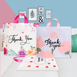 50PCS New Ins Transparent Small Daisy Hand-held Garment Gift Bag Shopping Plastic Bags Women's Small Fresh Packaging Bags