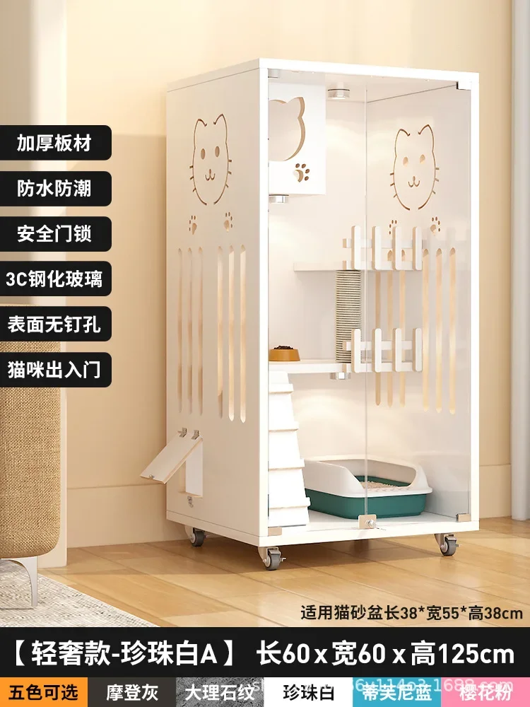 Cat Villa Household Indoor Large Nest Integrated Double-layer House Large Villa Wooden Balcony Cat House