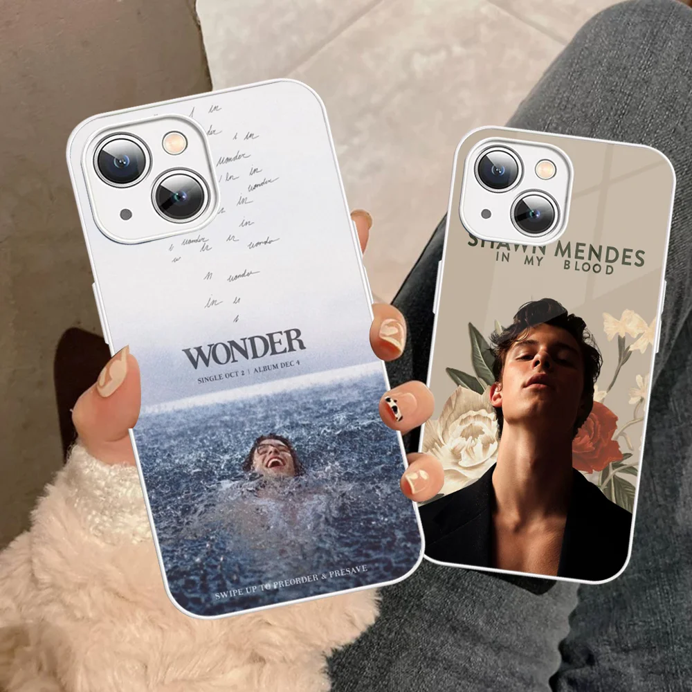 Singer S-Shawn M-Mendes Phone Case Tempered Glass For iphone 14 13 12 11 Pro Mini XS MAX 14Plus X XS XR Cover