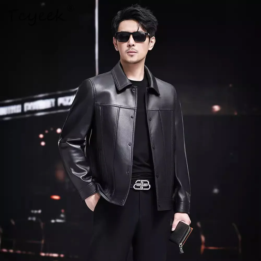 

Tcyeek верхний слой из овчины, куртка из натуральной кожи, мужская куртка 2021, деловые повседневные мужские пальто, весенне-осенняя одежда, шикарная Jaqueta Couro