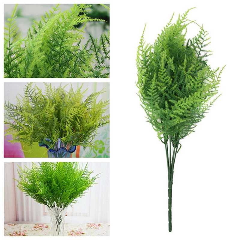 1 Pc 7 Branches 38 x 16cm Artificial Asparagus Fern Grass Plant Flower Home Floral Decoration Accessories