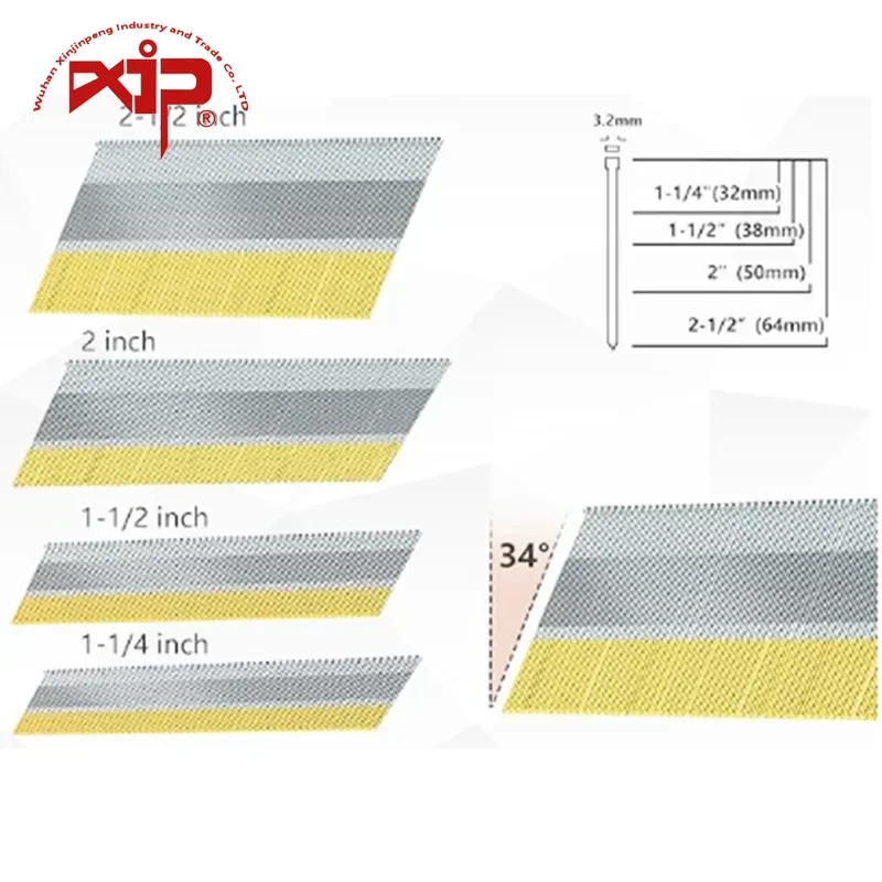 Finish Nails 15GA Galvanized Construction Brad Nails Hardened Durable Site Woodworking Concrete Hardware Construction Fasteners