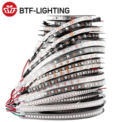 Ws2812b luzes led dc5v ws2812 rgb luz de tira conduzida individualmente endereçável pixels inteligentes luz mágica preto branco pcb ip30 65 67