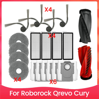 SEWS-20PCS Brush Filter Mop Cloth And Dust Bag Kit For Roborock Qrevo Cury Vacuum Cleaner Accessories Replacement Parts