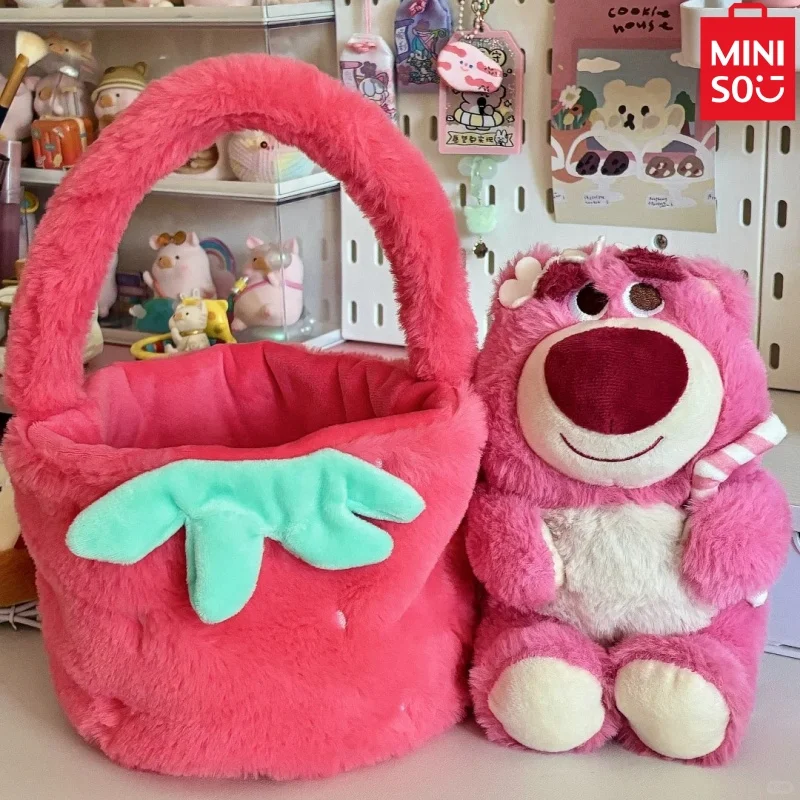 Miniso Disney Pixar Fruit Market Series 2-In-1 Doll Bag Lotso Stitch Anime Plush Handbag Bag Children Toy Birthday Gift Toy