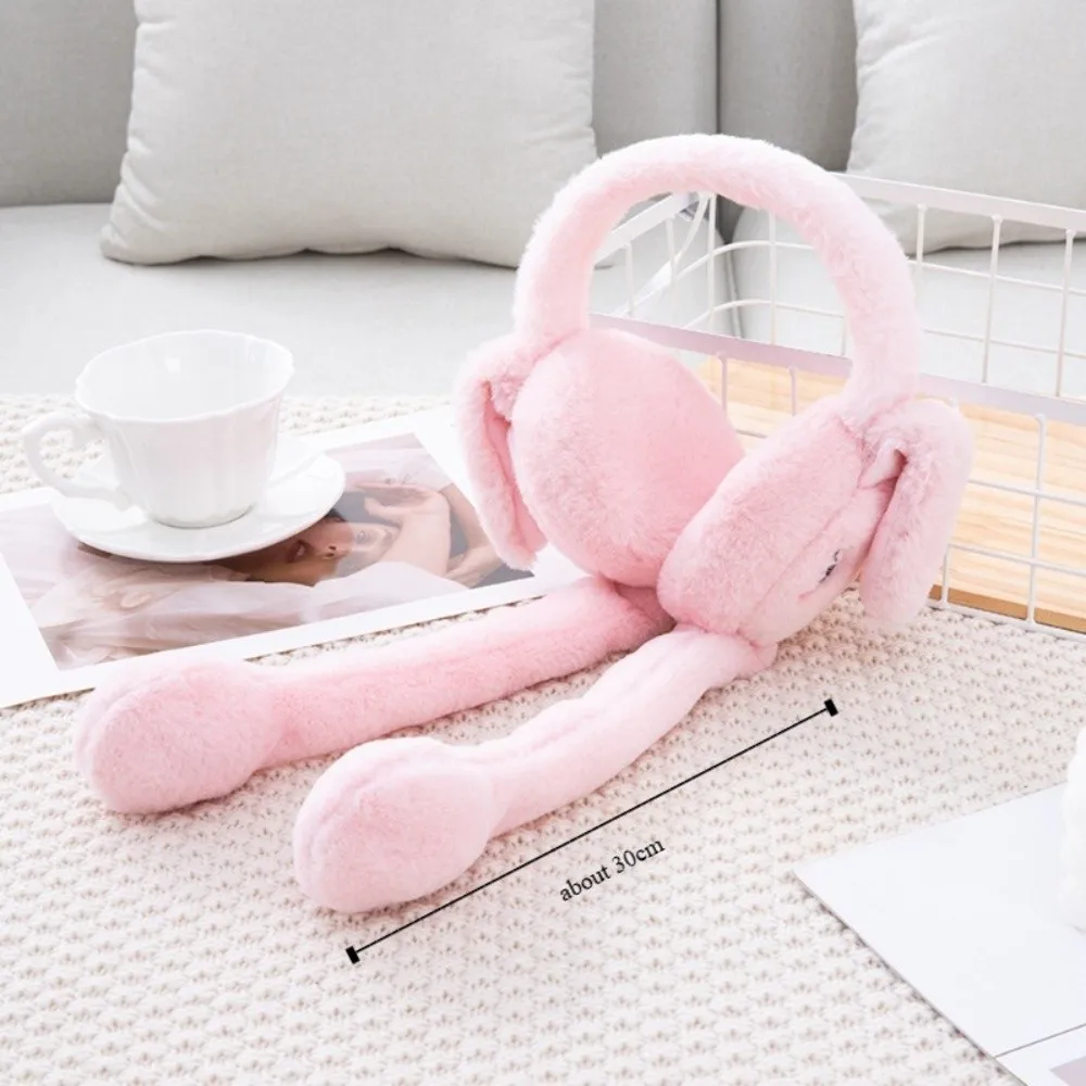 かわいい移動ジャンプ耳 WinterWarm ぬいぐるみイヤーマフハートウサギエアバッグ学生イヤーウォーマーぬいぐるみイヤーマフ冬シーズン