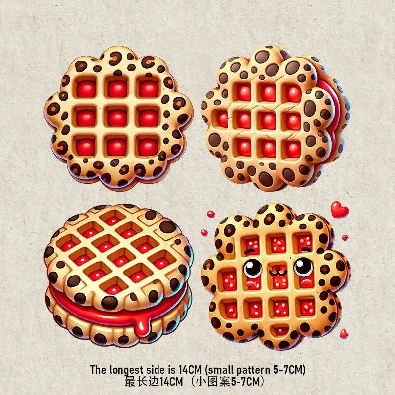 Cartoon biscuit gift box Set Iron Transfer Sticker Diy A-Level Washable Heat Press Printed Accessories children Clothing Patch