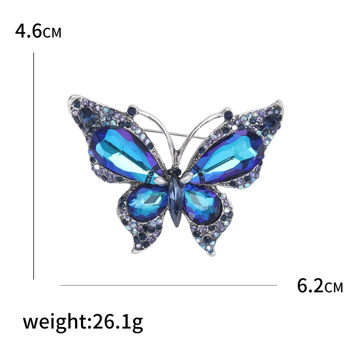 2024 stylowa i delikatna broszka z motylem Rhinestone unisex owad Pin biżuteria na przyjęcie weselne