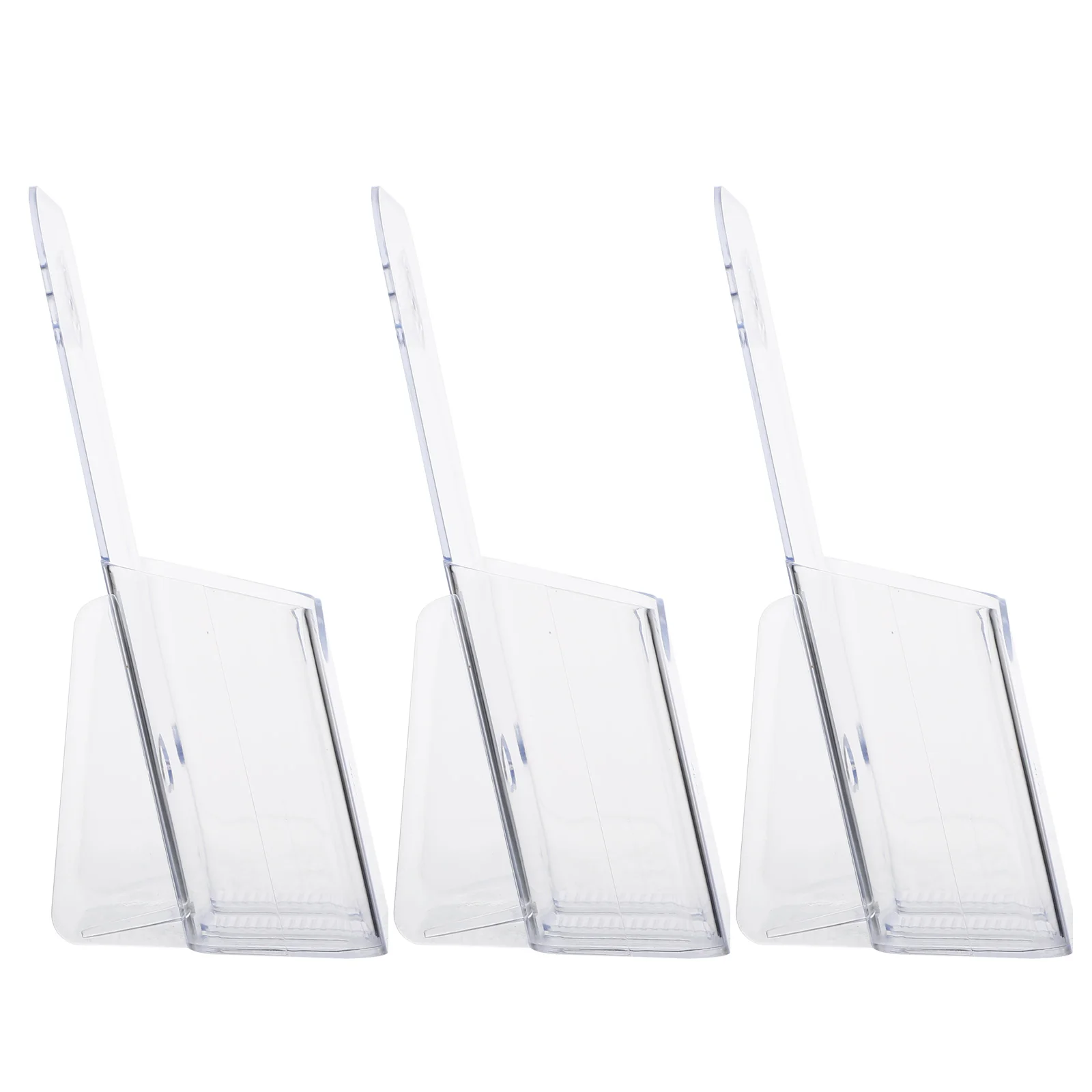 

3PCS Acrylic Display Rack Transparent Brochure Holder Pamphlet St Document Shelf Office Storage Desk ganizer White Color Saving