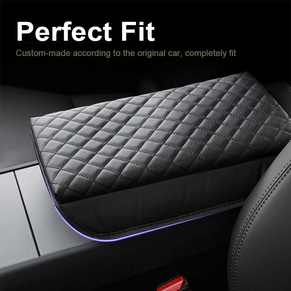 Copertura del bracciolo in pelle PU per Tesla Model 3 + Y 3 Highland Center Console Protector Soft Arm Rest Cushion Box Pad accessori per auto