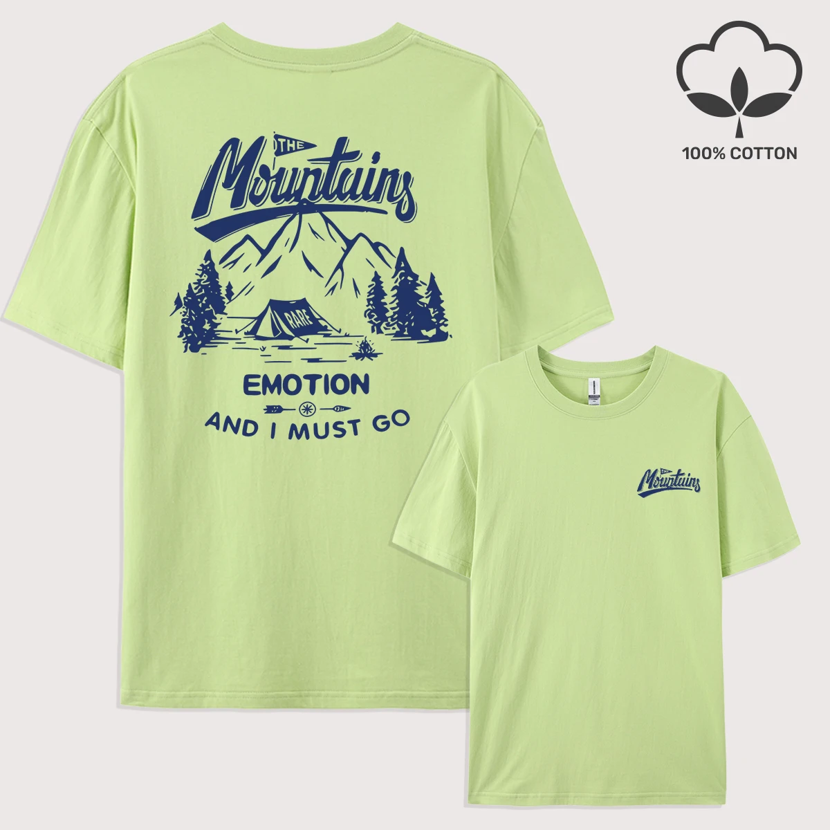 Berge gehen Camping Emotion Design T-Shirt Mann All-Natch Hip Hop T-Shirts trendige Baumwolle Sportbekleidung Sommer lose Kleidung