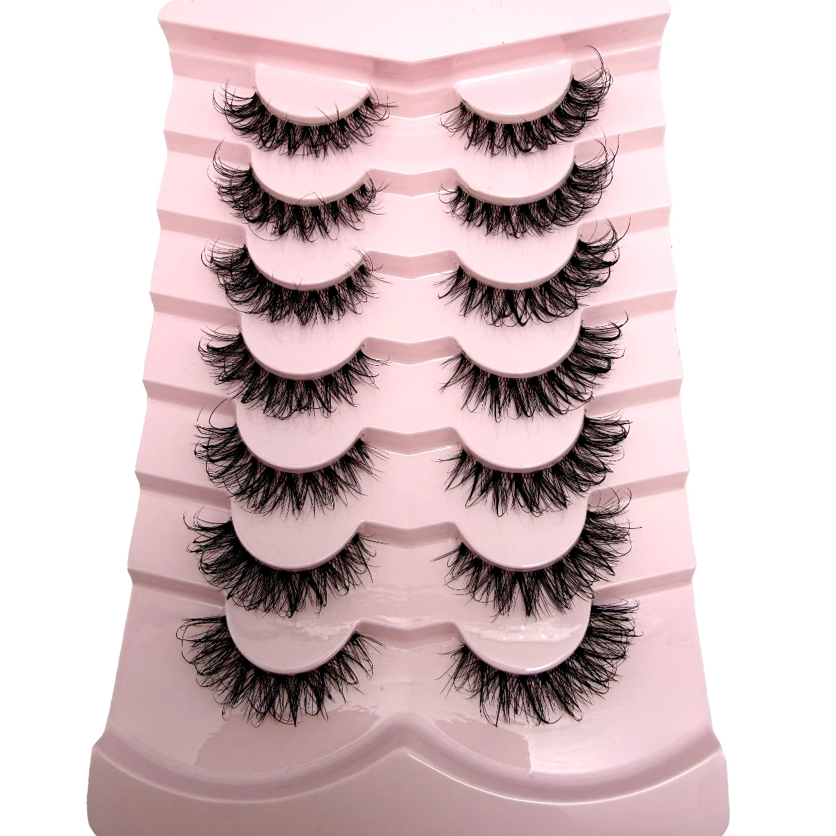 7 أزواج من الرموش الشفافة Y2K على طراز Lachses الجنية رموش أنيمي شائكة رموش مانغا Wispy ذات مظهر رطب طبيعي رموش ثلاثية الأبعاد من المنك #6