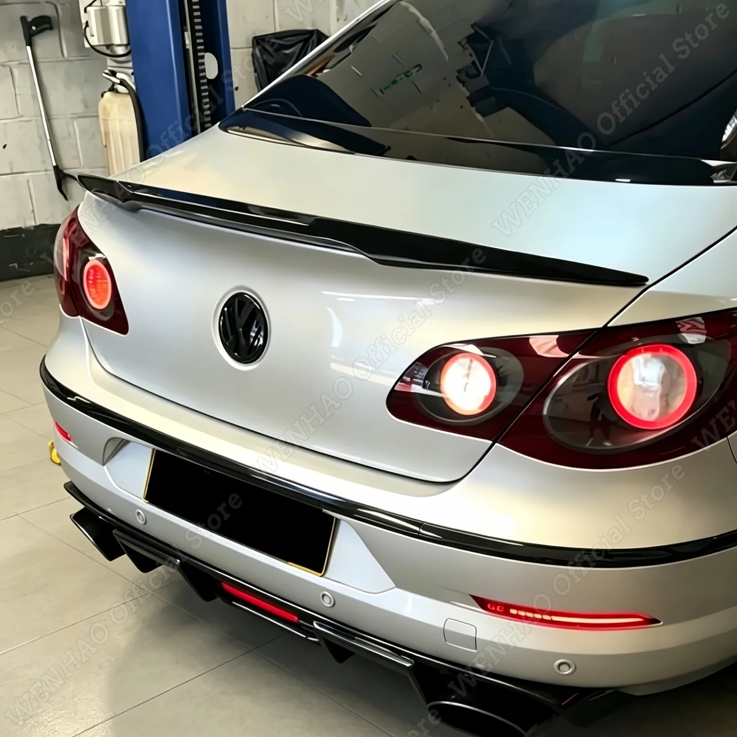 V-Style Glanzschwarz Heckspoiler-Kappen für VW Passat B6 CC 357 TSI TDI 2008-2012 Vor-Facelift Heckklappenflügel Bodykits