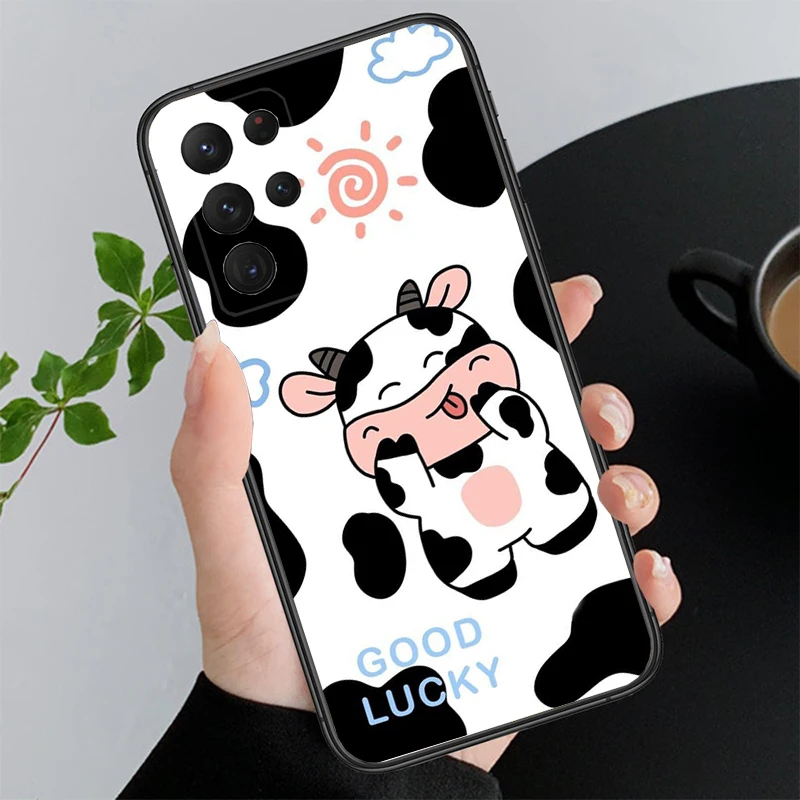 Funda de teléfono con estampado de vaca lechera para Samsung A52S A21S A33 A23 A13 A14 A32 A52 A53 A54 A51 A71 A15
