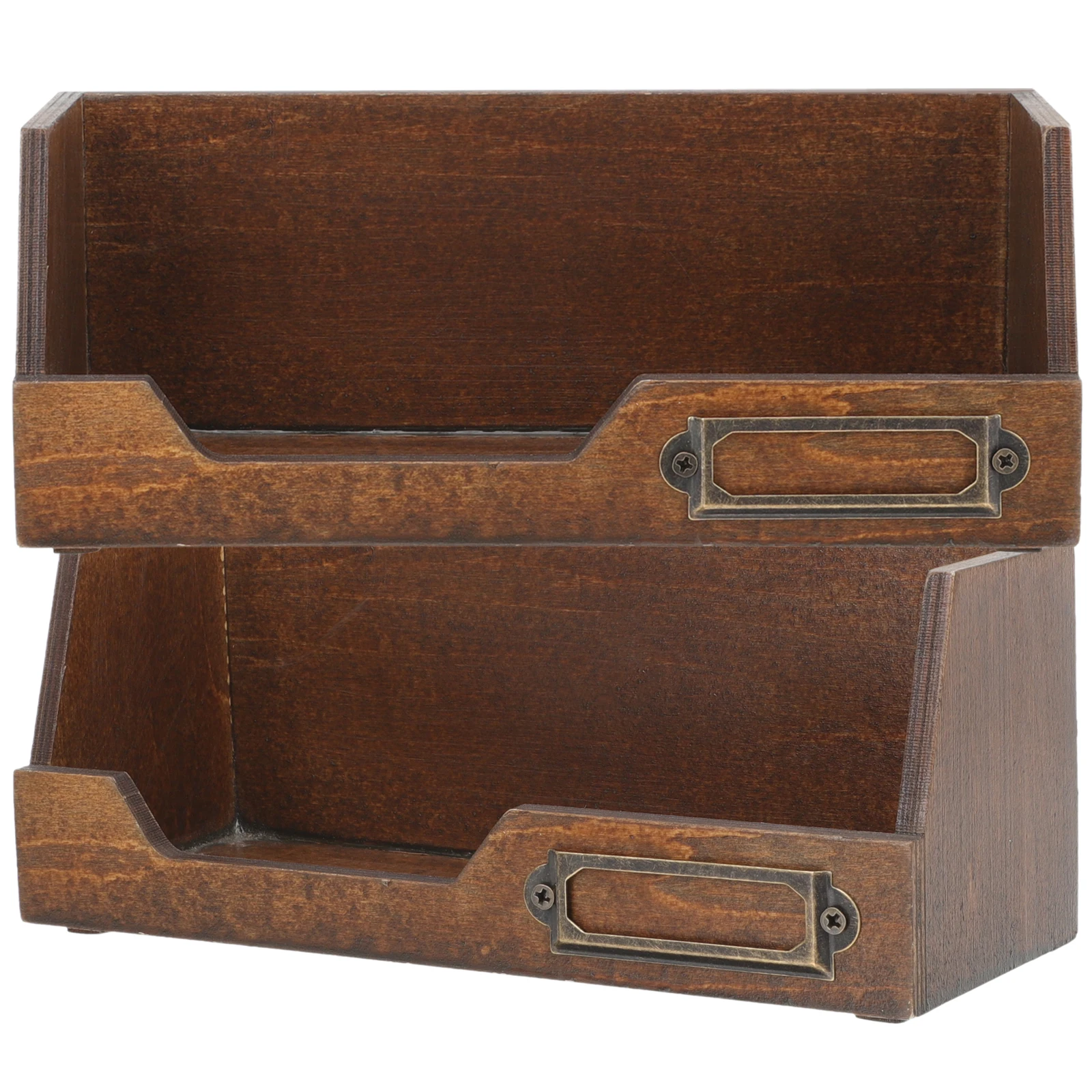 

2Pcs Wooden Storage Boxes Square Desktop Organizer Rustic Craft Containers Jewelry Holder Sundries Container Wooden Box