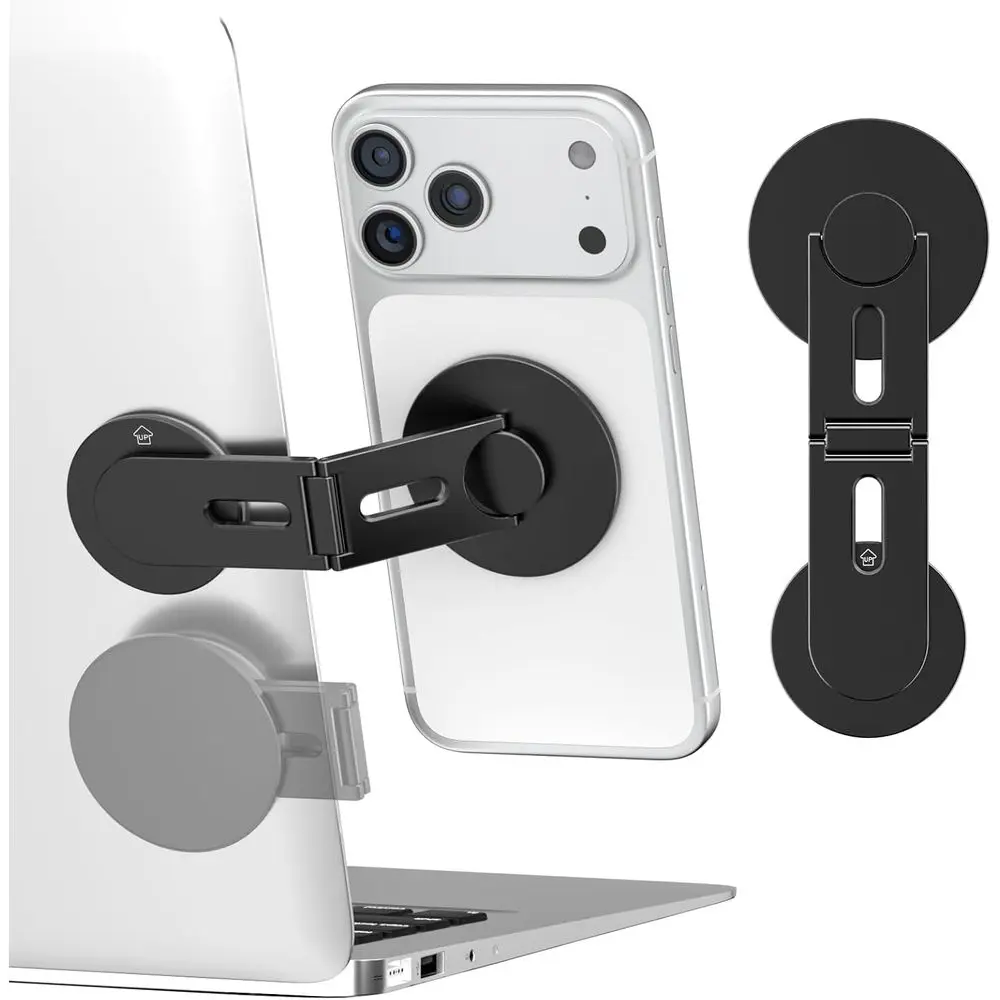 

Laptop Holder Mount, Portable Stand, Compatible with 17/16/15/14/13 Inch Laptops, Clamp or Monitor Side, Black