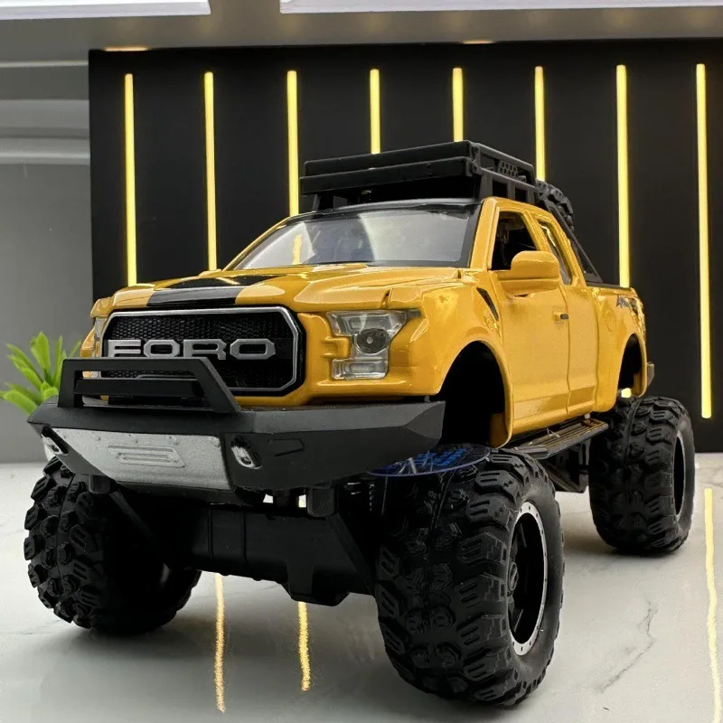 

Gift Box 1:32 Raptor Big Wheel Alloy Off-road Vehicle Sound and Light Rebound Children's Toy Car Model Decoration Collection