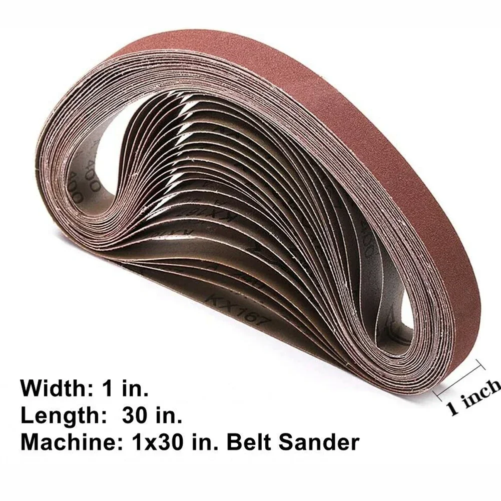 24pcs Sanding Belts 60-400 Grit 1×30Inch Aluminum Oxide Sandpaper For Grind Polish Wooden Metal Furniture Leather Grinding Tools