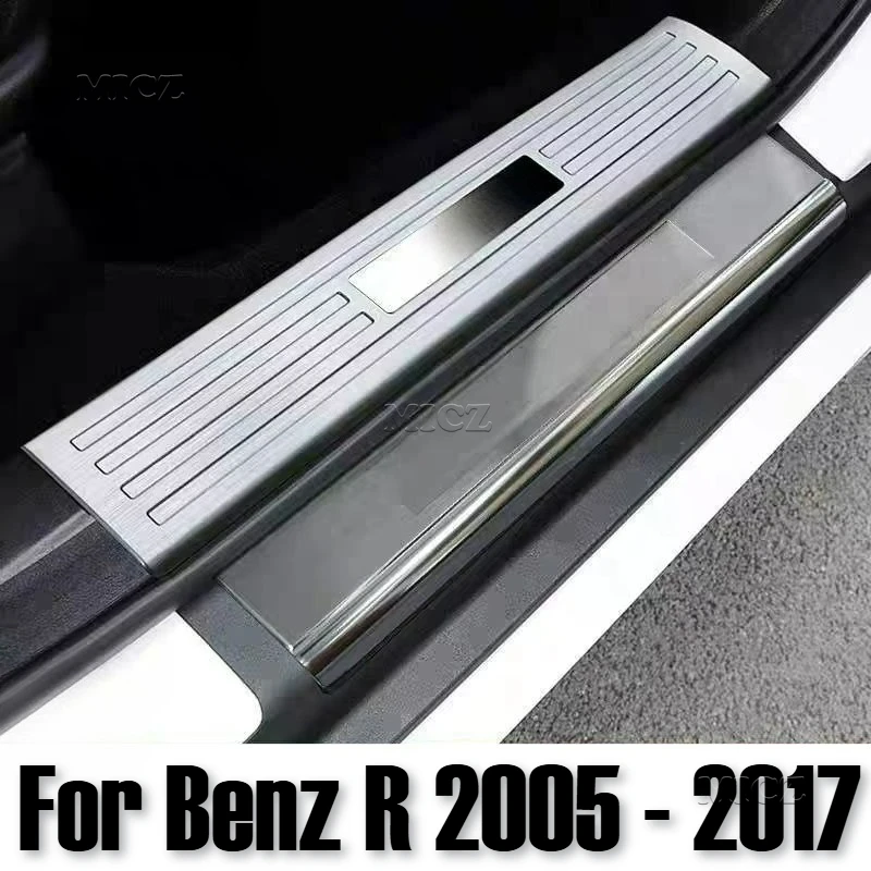 

For Benz R Class R300 R350 R400 R450 2005 - 2017 Car Styling 4PCS Stainless Steel Door Sill Scuff Plate Protector