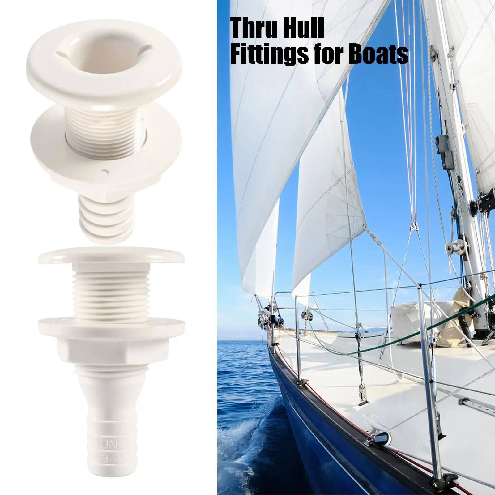 Thru Hull Fittings For Boats Straight Floor Deck Drain Overflow Marine Barbed Hose Skin Fitting Drain Water Overflow Marine