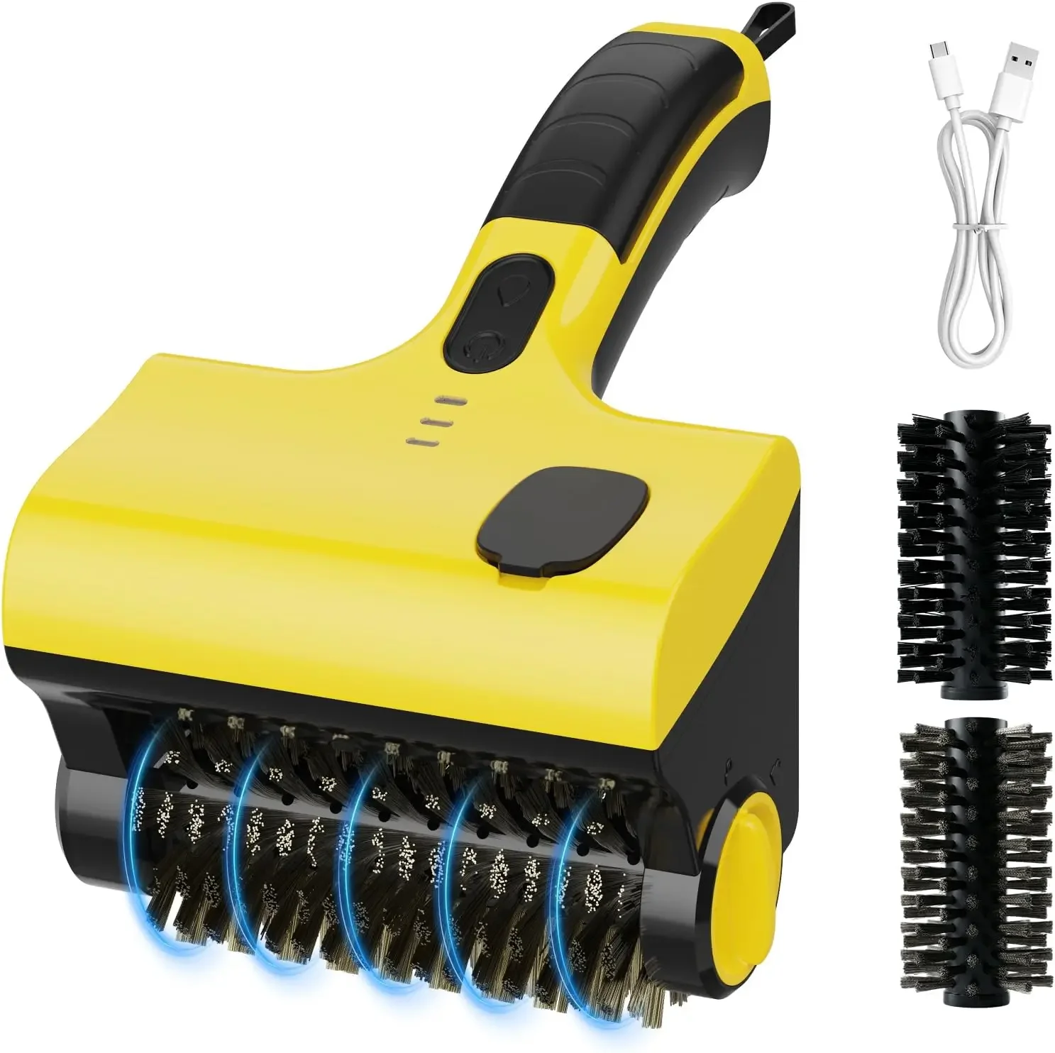 

Cordless Rechargeable Spin Grill Cleaner with Water Tank and Two Removable Brush Heads
