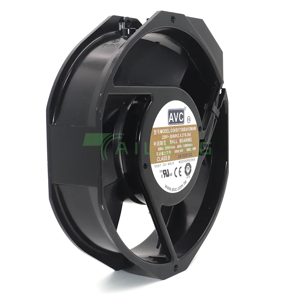 Server-Round Fan D3KB1738BAH3WAW AC 115V 0.27A 31.05/28.75W 172x150x51mm 2-Wire