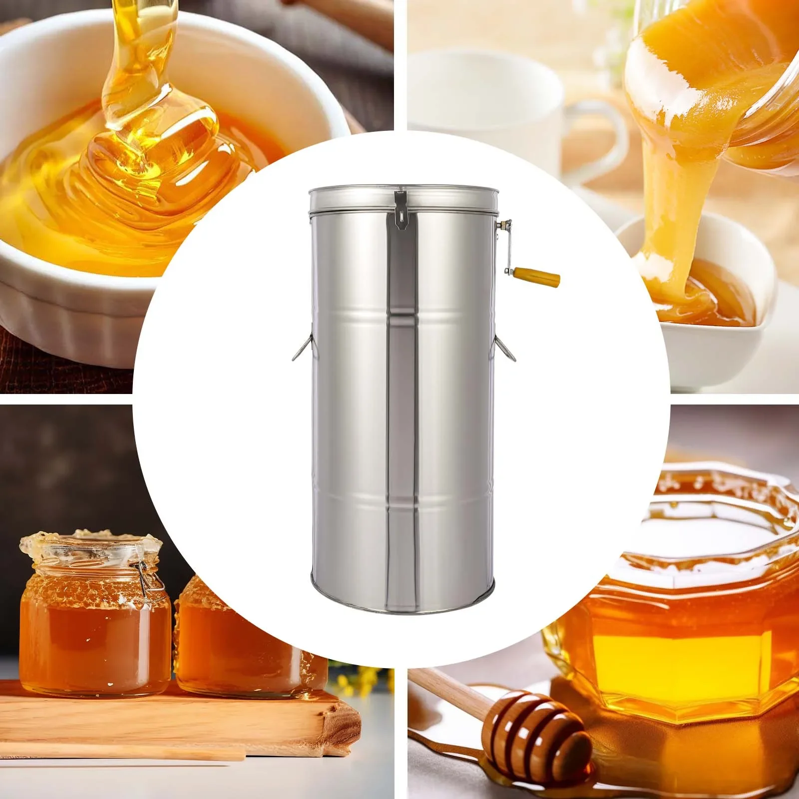 

Honey Extractor 2 Two Frame stainless Manual Crank Honey Bee Spinner Beekeeping