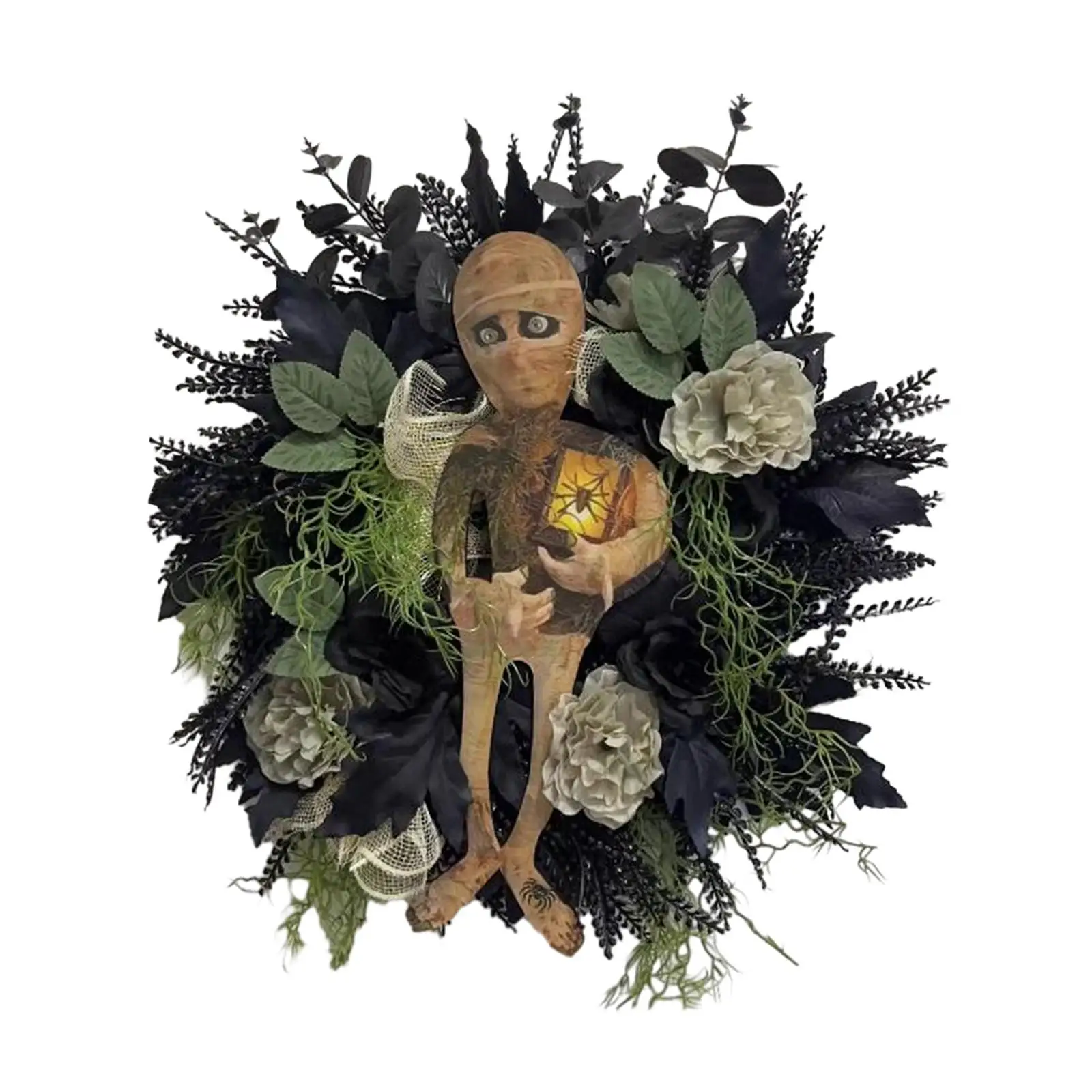 Flower Wreath Halloween Wreath Front Door Wreath Outside for Stage Performance Farmhouse Festivals Photo Props Decorations