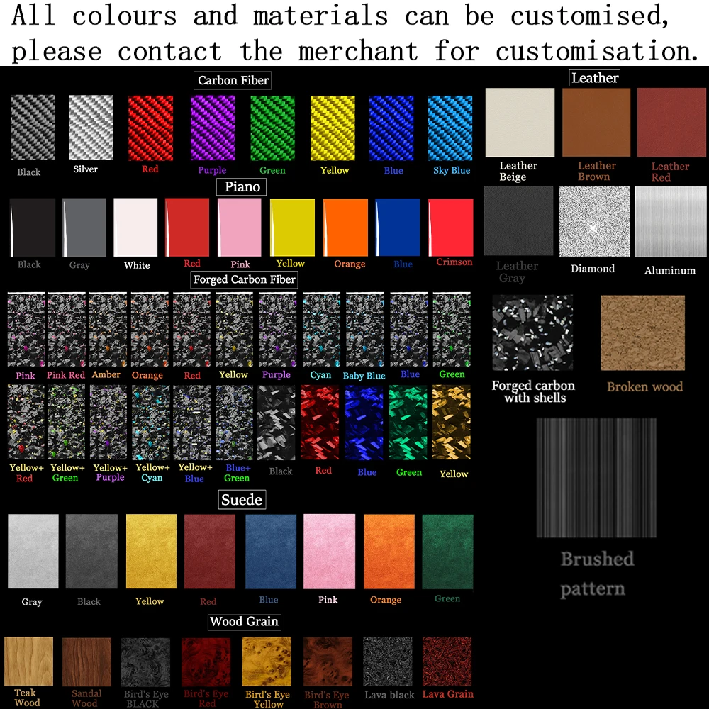 لبنز CLA C117 GLA X156 2014-2018 ألياف الكربون الحمراء مركز الملاحة راديو باب رفع لوحة اكسسوارات السيارات ملصق مزخرفة #6