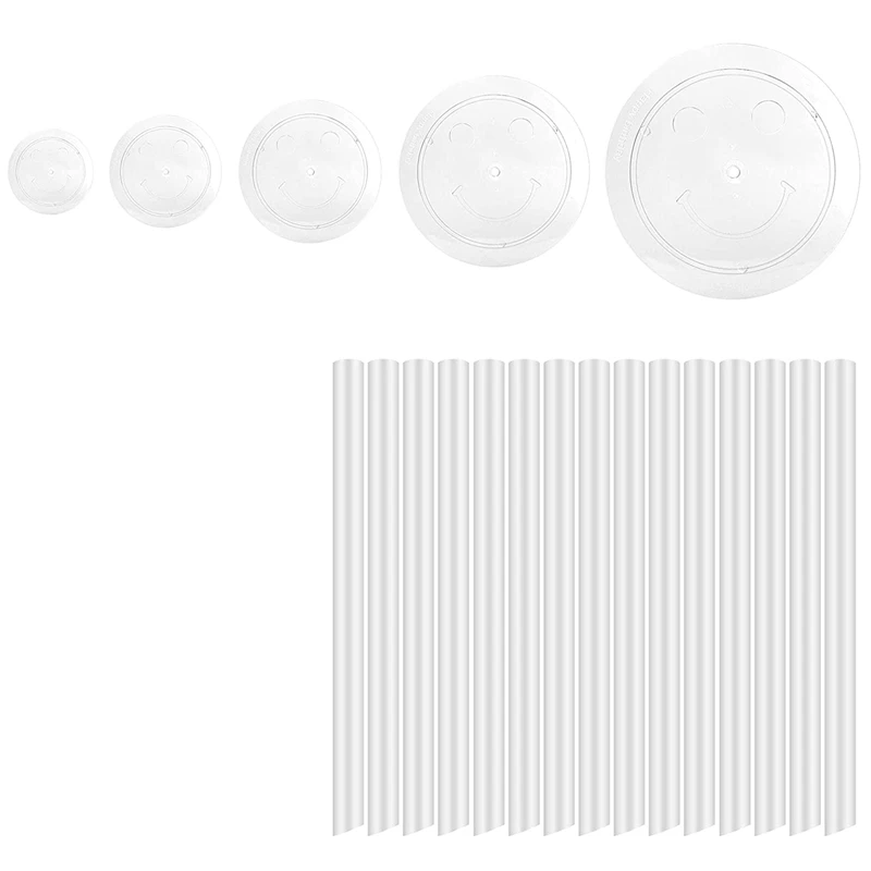 Cake Stand Cake Plate 5 Reusable Cake Supports With 15 Plastic Dowel Rods Cake Supports For Multi-Tier Cake Decoration