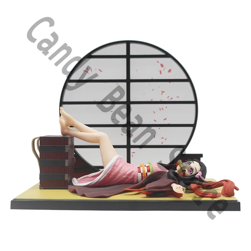 Anime Demon Slayer Kamado Nezuko Cosplay Sleeping Posture Garage Kits Cartoon Screen Model Figurine Chassis Ornament Xmas Gift