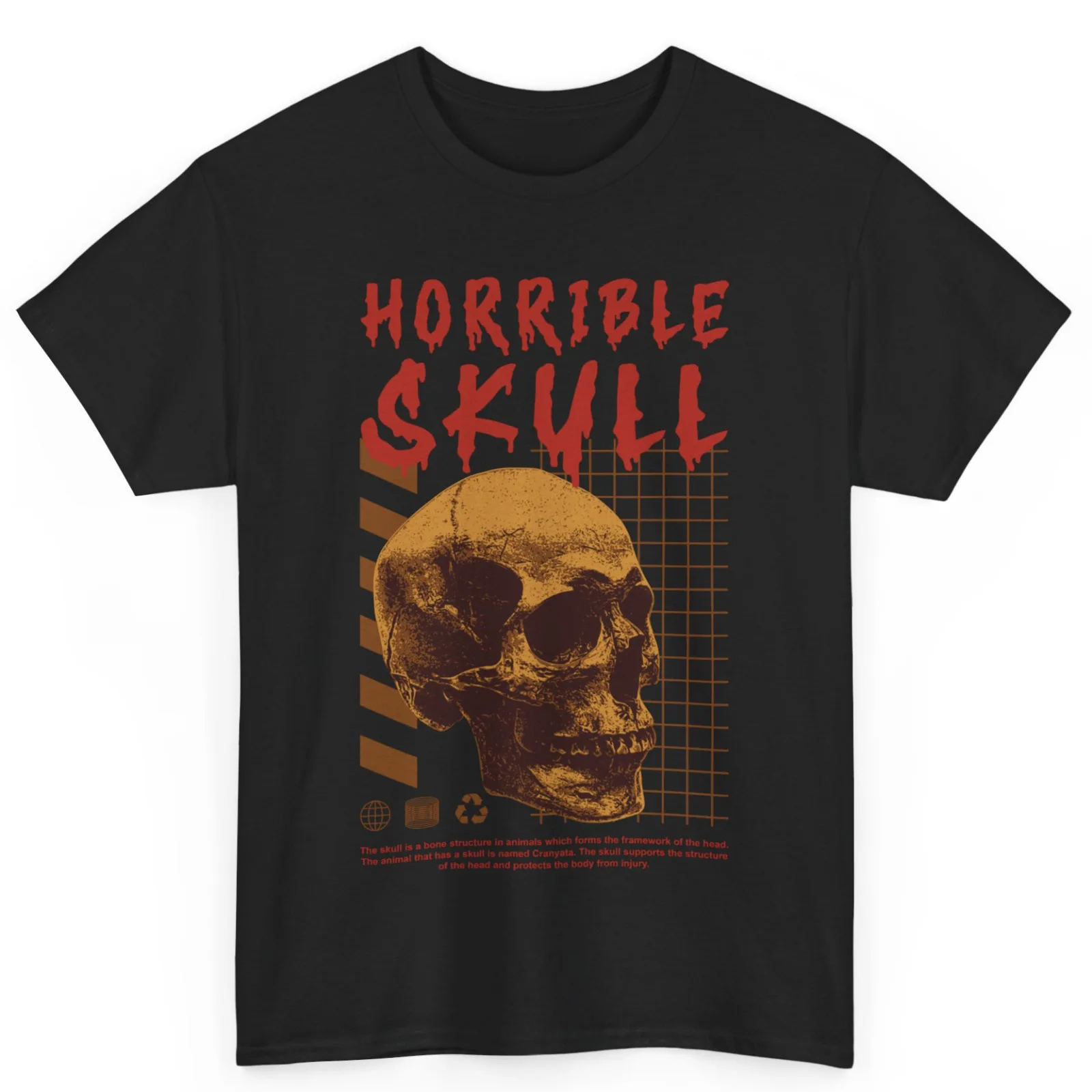 

Horrible Skull Streetwear Street Style Halloween Costume Unisex Cotton T-Shirt