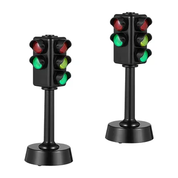 2 ילדים משחק סט לוח תנועה מודל תאורה עצירה מודל פאזל צעצועים חינוכיים לשולחן מיניאטורי נורות אות