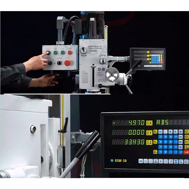 Multi-functional Drilling Milling Tapping Machine LY-45S Featured with 3 Axis Optical Scale  Automatic Feed and Base 220V 380V