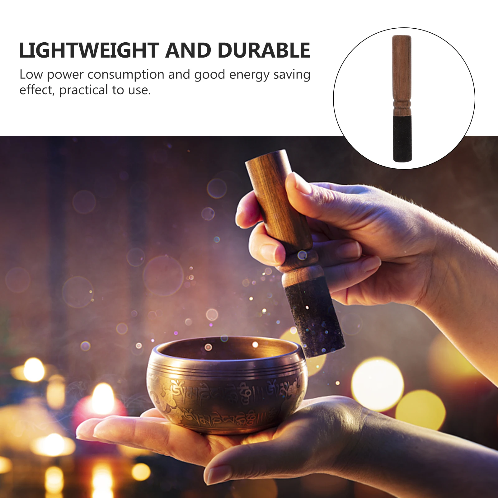 

Nepalese Buddha Sound Bowl Mallet Handmade Wooden Tibetan Singing Bowl Stick Meditation Relaxation Sound Accessory