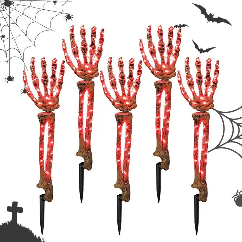 

Skeleton Arms And Hands Halloween Glowing Scary Stake Pathway Glowing Scary Stake Stake Lights With Different Color Light For