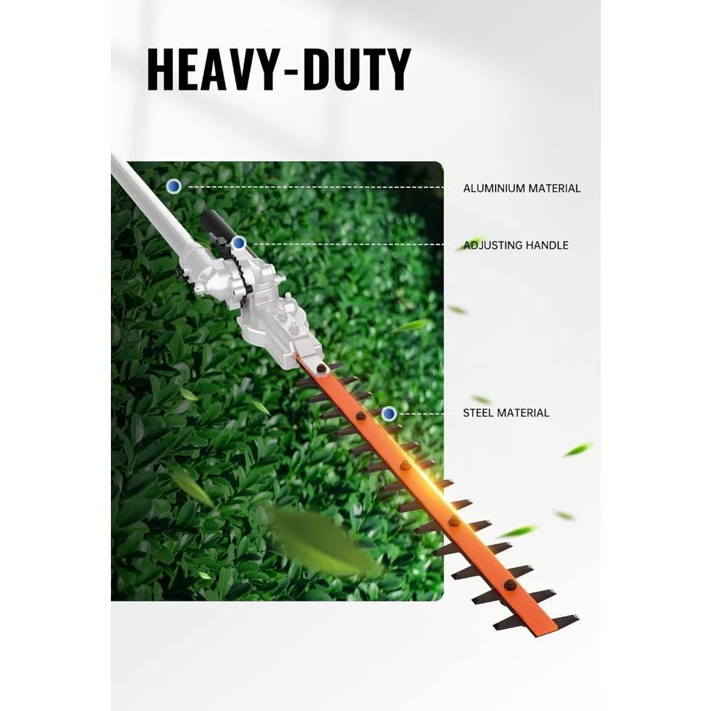 Universal dupla ação Hedge aparador anexo, articulando, Heavy Duty Material de aço, posição, alimentado a gás, 16"