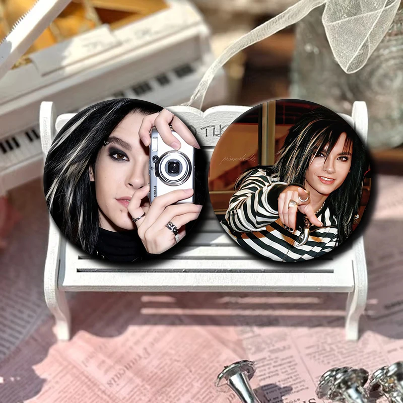 58mm Rock Band Round Lapel Pins Music Singer Beautiful Brooches T-Tokio Hotel Bill Kaulitz Badge Fan Collection Accessorie Gift